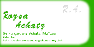 rozsa achatz business card